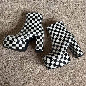 Dolls Kill Pistol Checkered Platform Boots